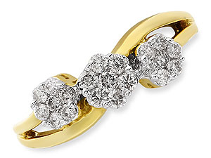 9ct gold and Diamond Crossover Ring 045901-J