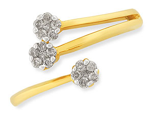 9ct gold and Diamond Crossover Ring 046011-J