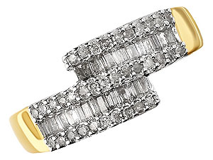 9ct gold and Diamond Crossover Ring 046101-L