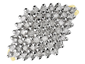 9ct gold and Diamond Cushion Cluster Ring 046067-L