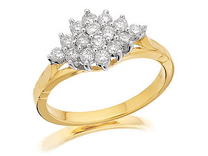 9ct gold and Diamond Diamond Cluster Ring 049204-M