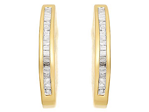 9ct gold and Diamond Half Hoop Earrings 045585