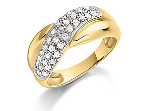 9ct gold and Diamond Kiss Ring 046075-K