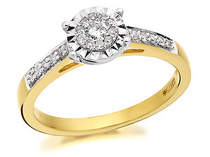 9ct Gold And Diamond Ring 15pts - 045114
