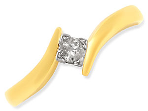 9ct gold and Diamond Split Shoulder Ring 045228-L