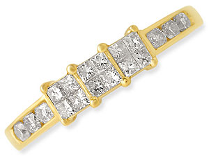 9ct gold and Diamond Trilogy Ring 045826-J