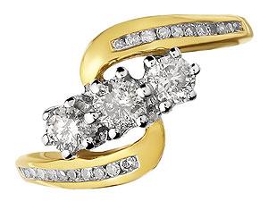 9ct gold and Diamond Twist Ring 045916-J