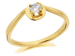 9ct Gold And Diamond Twist Ring 15pts - 045115