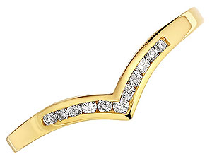 9ct gold and Diamond Wishbone Half Eternity Ring 048072-J