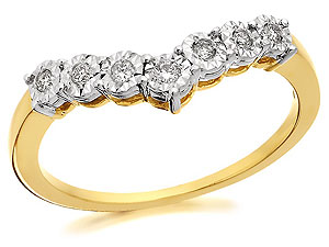 9ct Gold And Diamond Wishbone Ring 10pts - 048027