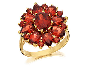 9ct gold and Garnet Flower Cluster Ring 180908-O