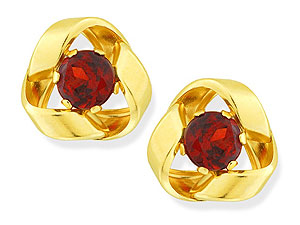 9ct gold and Garnet Knot Earrings 070925