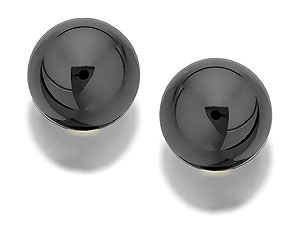9ct Gold And Haematite Ball Earrings 6mm - 070920