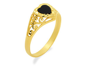 9ct gold and Onyx Ladies Signet Ring 182944-J