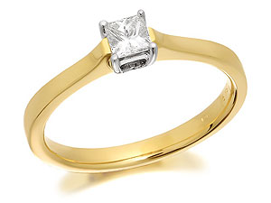 And Princess Cut Diamond Solitaire Ring