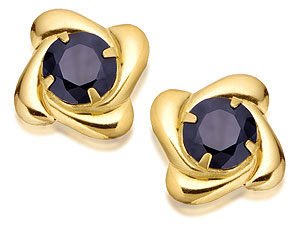 9ct Gold And Sapphire Andralok Earrings - 073914