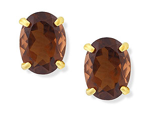 9ct Gold and Smoky Quartz Earrings 070883