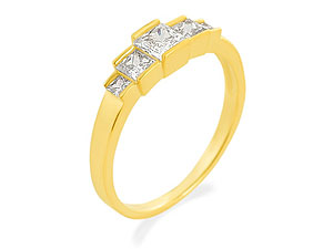 9ct gold and Stepped Cubic Zirconia Ring 186207-N
