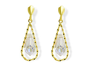 9ct gold and Swarovski Crystal Earrings 071727