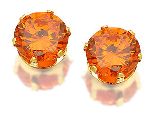 9ct Gold And Tangarine Orange Cubic Zirconia
