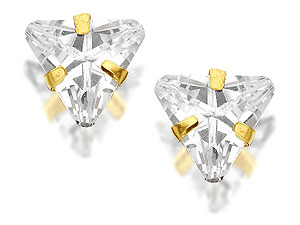 9ct Gold And Triangular Cubic Zirconia Solitaire