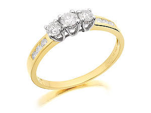9ct gold and Trilogy Diamond Ring 045913-L