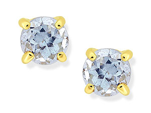 9ct Gold Aquamarine Earrings 3mm - 070409