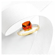 9ct Gold Azotic Topaz and Diamond Ring K
