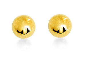 9ct Gold Ball Earrings 6mm - 070286