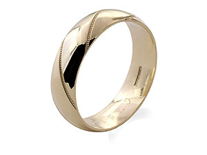 9ct gold Beaded Stripe Court Grooms Wedding Ring