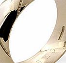 9ct Gold Beaded Stripe Wedding Ring 6mm - 184224