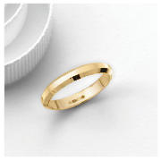 9CT GOLD BEVELLED EDGE 3MM WEDDING BAND, L