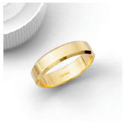 9CT GOLD BEVELLED EDGE 5MM WEDDING BAND, S
