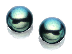 9ct Gold Black Freshwater Cultured Pearl Stud