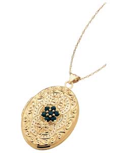9ct gold Black Sapphire Oval Locket