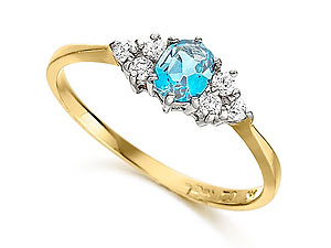 9ct gold Blue Topaz and Cubic Zirconia Cluster