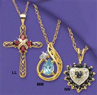 9ct gold Blue Topaz And Diamond Pendant