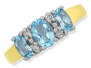 9ct gold Blue Topaz and Diamond Ring 048436-P