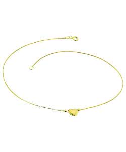 9ct gold Box Chain Heart Anklet
