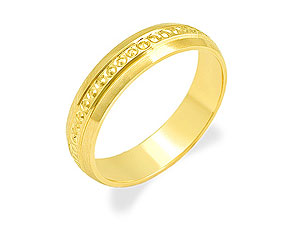 9ct gold Brides Beaded Wedding Band 184391-O