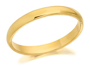 9ct Gold Brides Rounded DProfile Wedding Ring