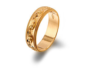 9ct gold Brides Wedding Ring 184261-M