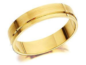 9ct Gold Brushed Finish Brides Wedding Ring 4mm