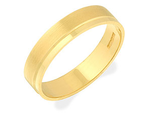 9ct gold Brushed Finish Brides Wedding Ring