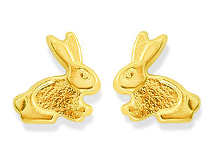 9ct Gold Bunny Rabbit Earrings - 070384