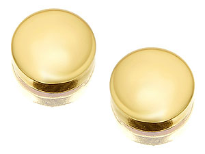 9ct Gold Button Earrings 5mm - 070448