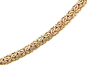 9ct Gold Byzantine Bracelet 7.25` - 076508