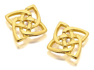 9ct Gold Celtic Pattern Earrings 5mm - 070673
