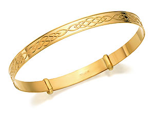 9ct Gold Celtic Weave Expanding Baby Bangle -