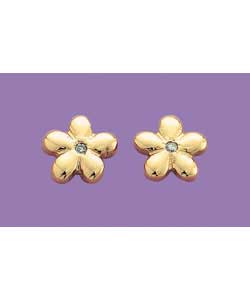 9ct gold Childrens Diamond Set Flower Earrings
